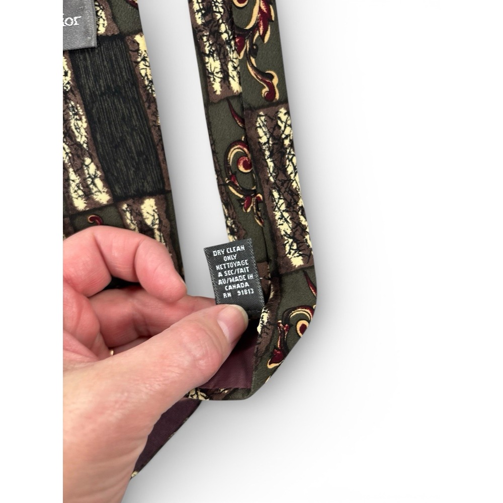 Vintage Christian Dior Tie Olive Green Baroque Art Designer 100% Silk Necktie - Picture 5 of 8
